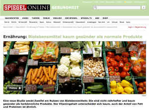 SpOn Biolebensmittel kaum gesünder