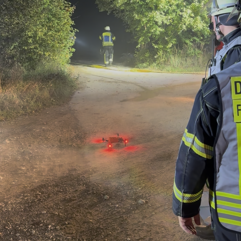 Drohne be der Feuerwehrübung