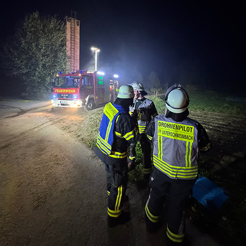 Feuerwehrmänner bei der Übung